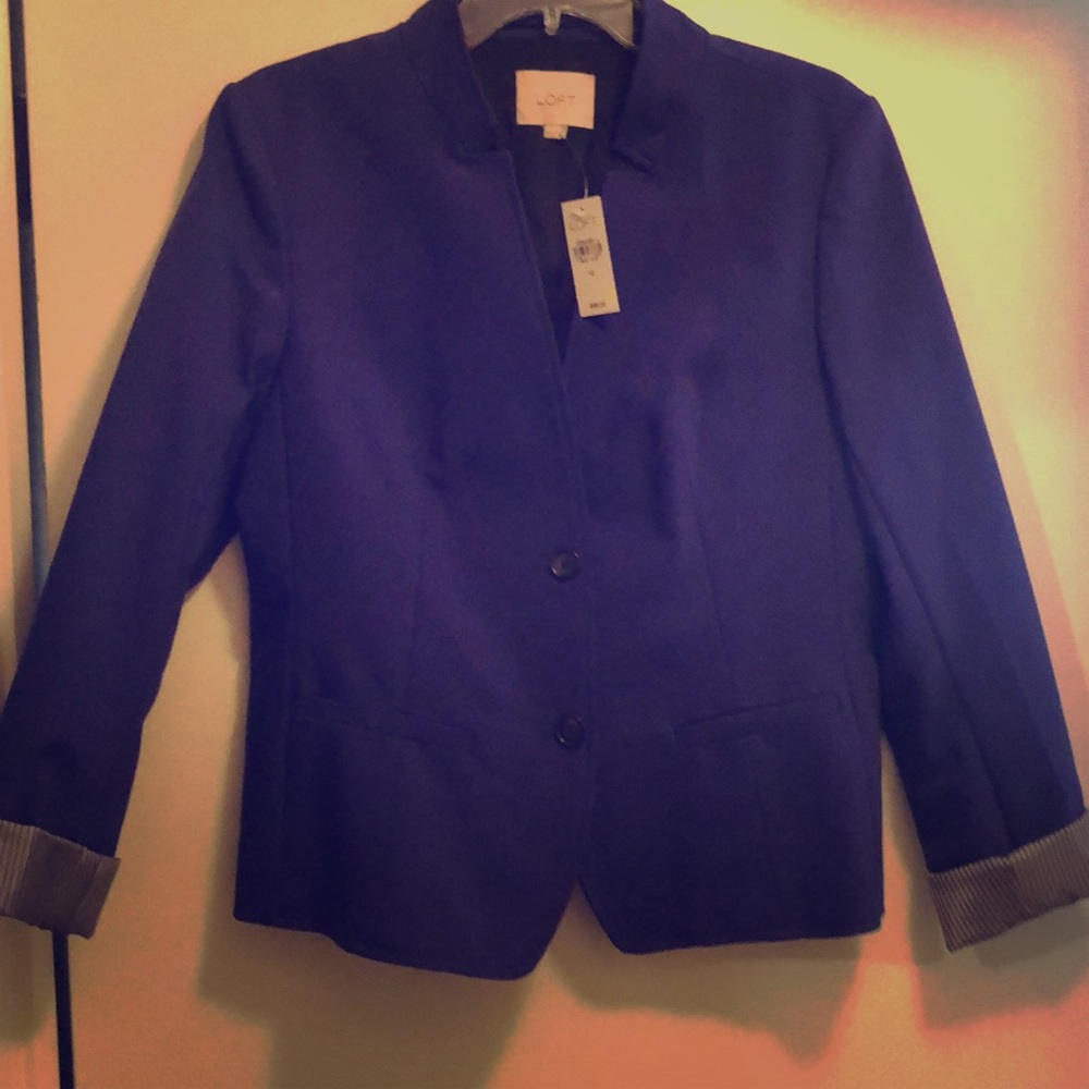 Blue Jacket with striped cuffs